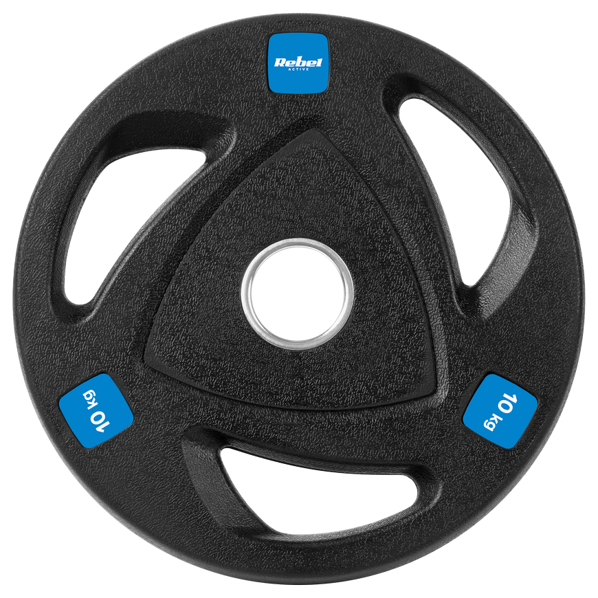 Gumuotų ketaus svarelių rinkinys 2x10kg, olimpinis atidarymas 51mm, REBEL ACTIVE – 4