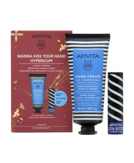 Apivita Hypericum hand cream 50ml+ lip balm 4.4g set 2 pcs