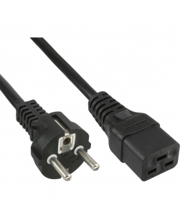 InLine power cable 16A CEE 7/7 straight / IEC320/C19 2m