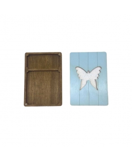 Yuliya Ausianikava ind. veikla pgl. pazyma Nr. 1201908 Medinė dėžė. Žirklių dėklas „Butterfly“ KF057/13