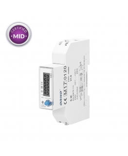 Orno Single-phase electricity meter, 100 A, RS-485 port, MID, 1 module, DIN TH-35 mm, PV