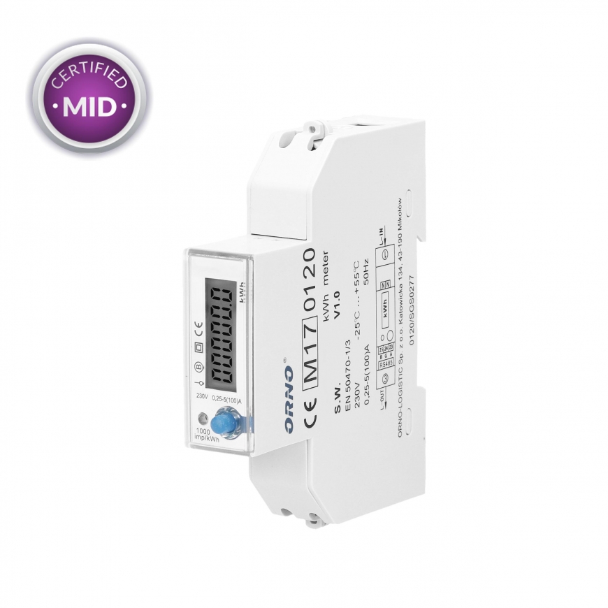 Orno Single-phase electricity meter, 100 A