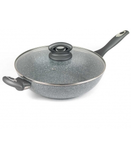 Salter BW02772G Marblestone Wok 28cm pilkas