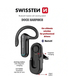 Swissten Dock Earpiece Bluetooth Headphone With Charger