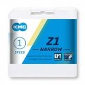 KMC Z1 Narrow EPT grandinė, 1 pavaros / Sidabrinis KMC Z1 Narrow EPT grandinė, 1 pavaros / Sidabrinis