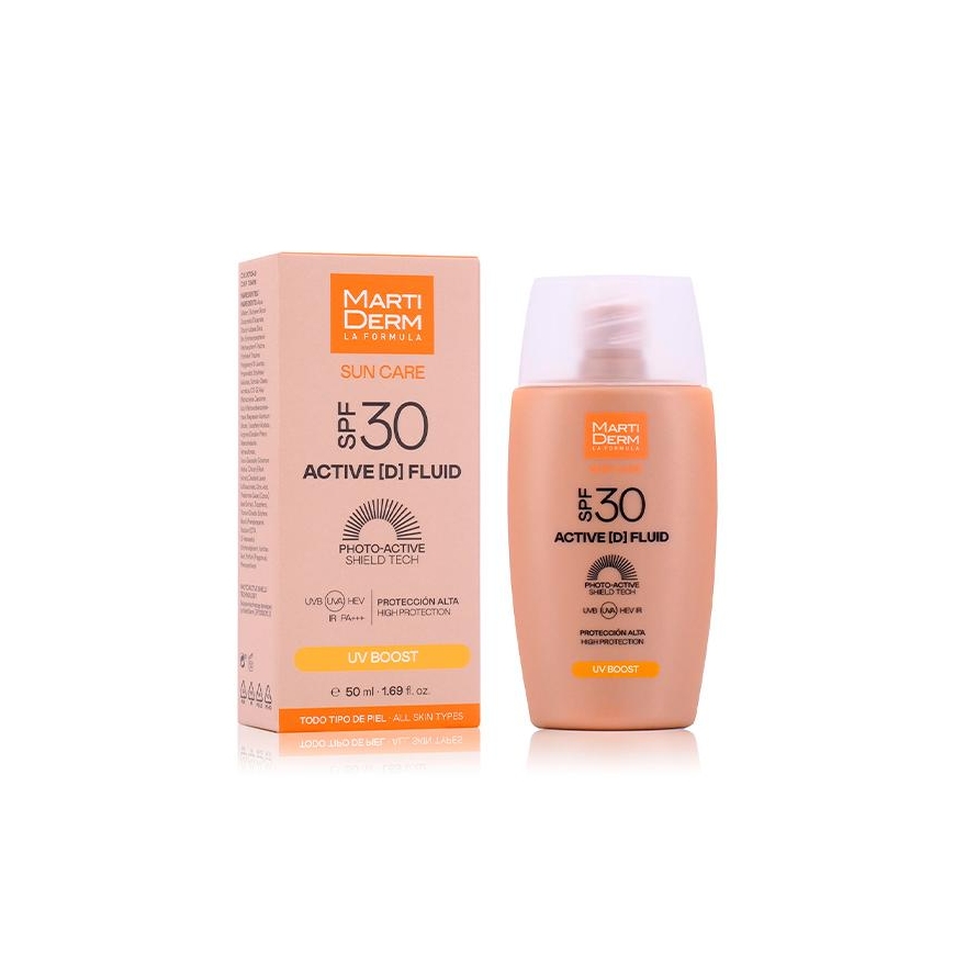 Liquid texture face photoprotector Martiderm Sun Care Active Fluid Spf30 50ml