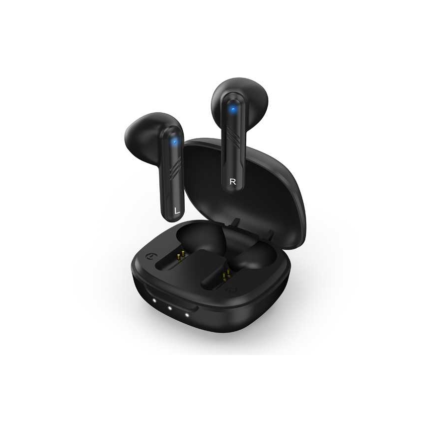 Ausinės Genius HS-M905BT, mikrofon, zmiana utworu, juoda, 2.0, etui su ładowarką, sport typ USB-C