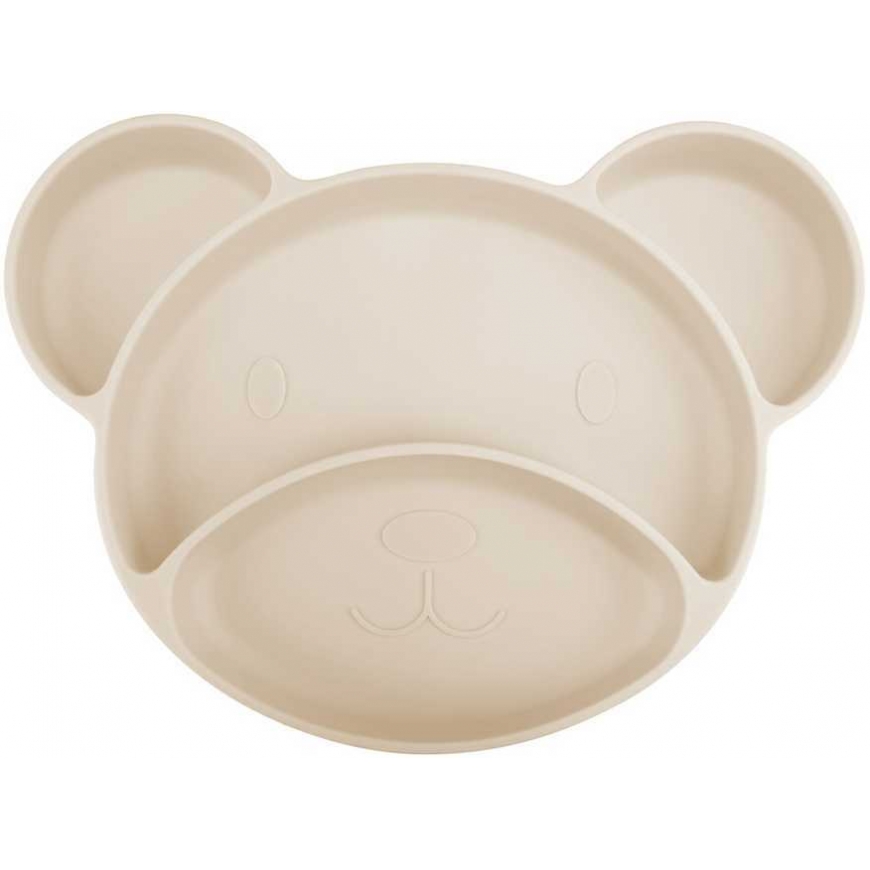 CANPOL BABIES Silicone plate with attachment BEAR, 51/401_creme