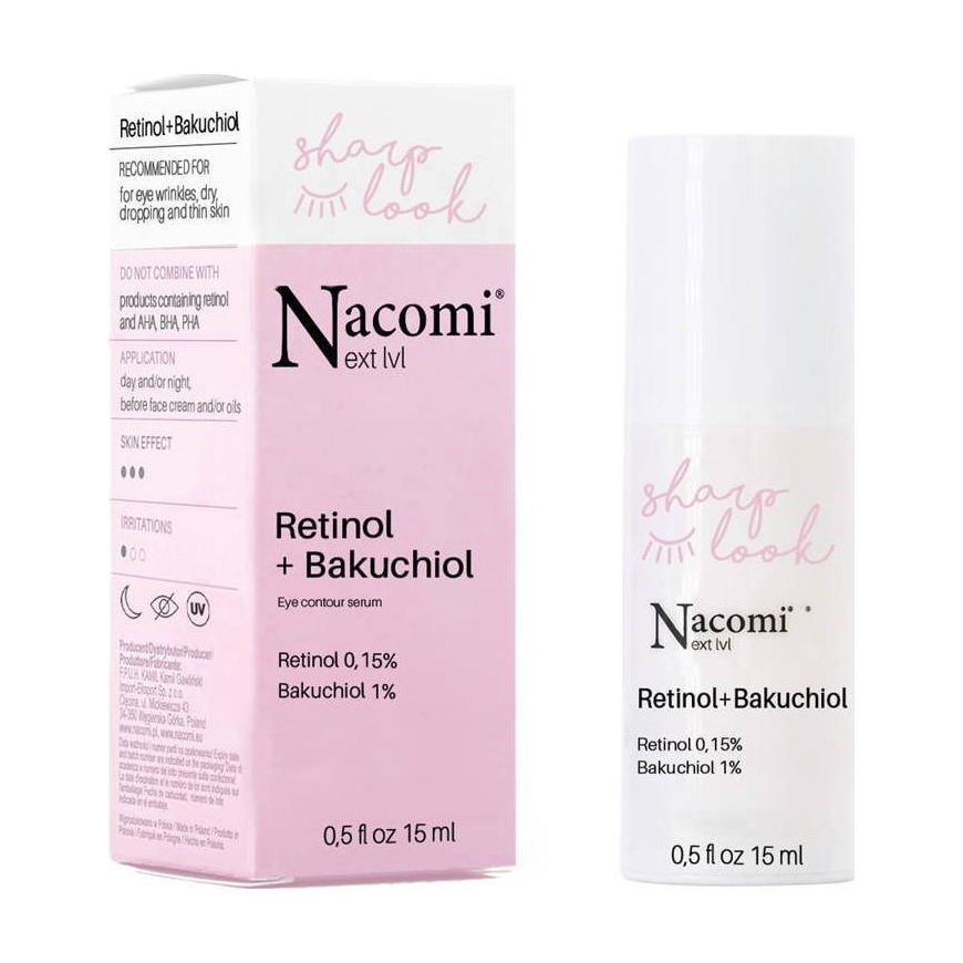 Nacomi Next Level anti-wrinkle eye serum with retinol and bakuchiol 15ml