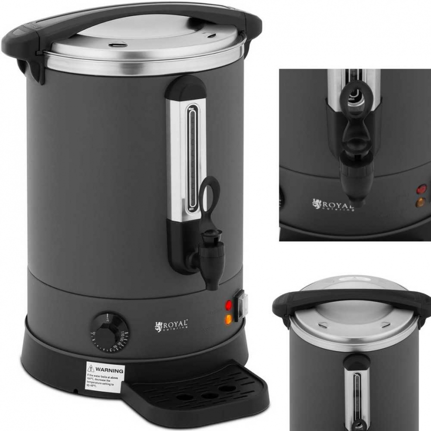 Royal Catering Warnik podgrzewacz do wody su podwójnymi ściankami i ociekaczem 13.5 L 2500 W pilkas