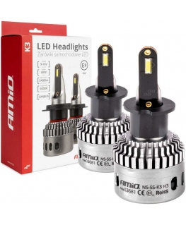 Żarówki samouke led seria k3 h3 12v 6000k canbus amio-03681