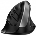 Pelė Genius Pelė Ergo 8250S, 1600DPI, 2.4 [GHz], optinė, 6kl., belaidė, juoda-sidabrinė, 1 vnt AA, wertykalna