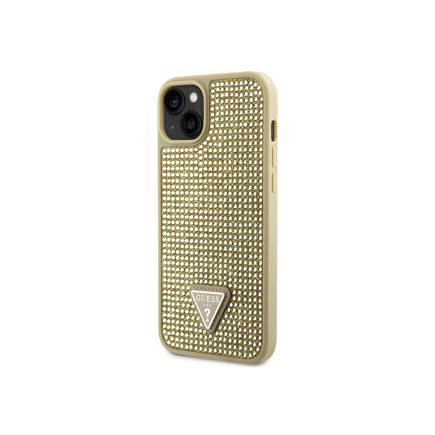 Guess Case for iPhone 14 Plus 6.7" GUHCP14MHDGTPD Gold Hard Case Mountain Crystal Triangle – 3