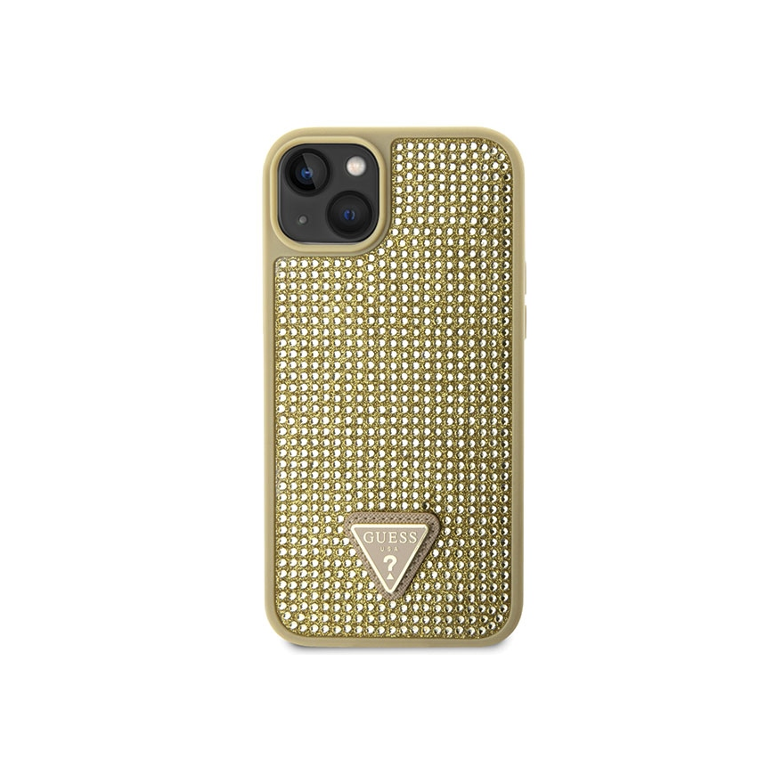 Guess Case for iPhone 14 Plus 6.7" GUHCP14MHDGTPD Gold Hard Case Mountain Crystal Triangle – 4