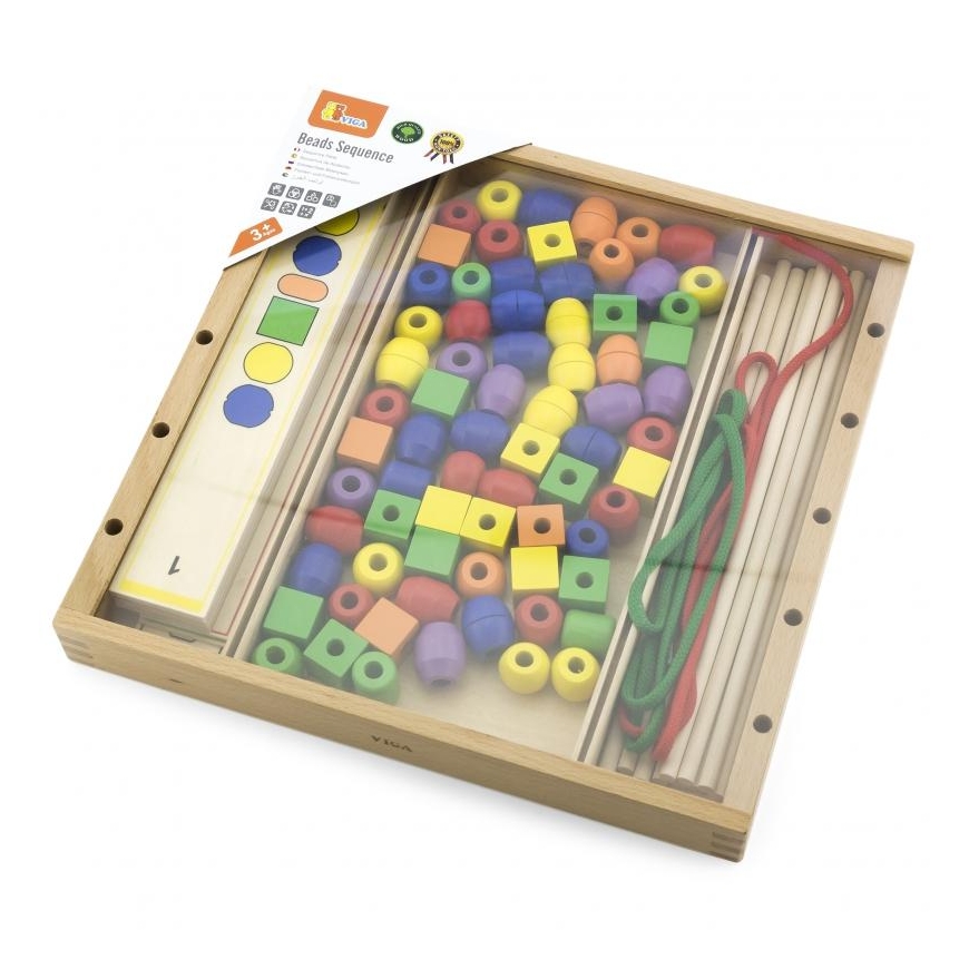 Viga Wooden educational game - bead puzzle – 4