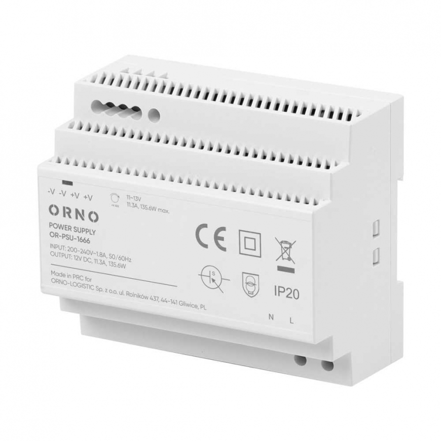 Orno DIN rail power supply, 12VDC