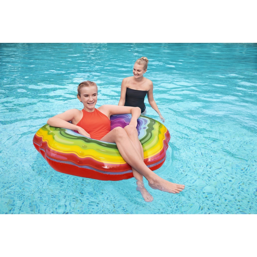 Bestway 36163 õhkmadrats basseini ja randa Mitmevärviline Muster PVC Ujumisrõngas – 5