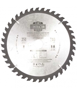 Cutting disc for wood CMT Contractor 250x2,6x30 Z40 10°