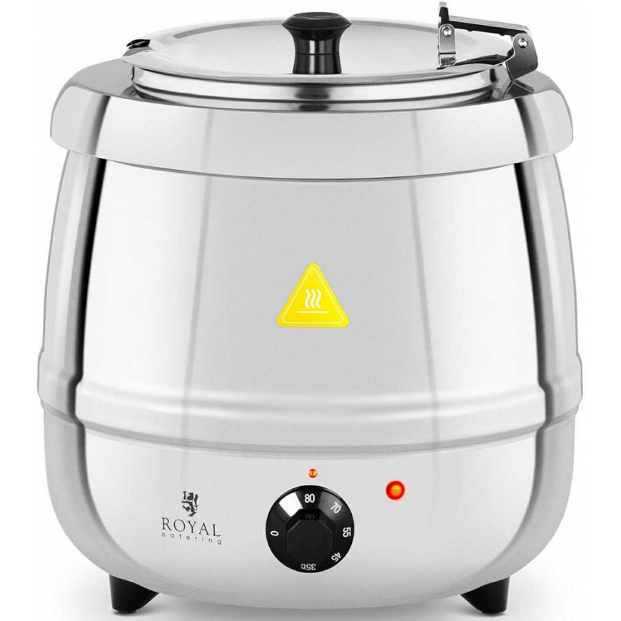 Royal Catering Electric kociołek garnek do zupy 10 l steel – 2
