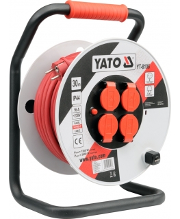 Yato YT-8106 jatkojohto 30 m 4 AC-pistorasia(a) Sisä- ja ulkotila Musta, Punainen, Valkoinen
