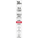 Yato YT-8106 pikendusjuhe 30 m 4 vahelduvvoolu kontakt Hoonesisene/hooneväline Must, Punane, Valge Yato YT-8106 pikendusjuhe 30 m 4 vahelduvvoolu kontakt Hoonesisene/hooneväline Must, Punane, Valge