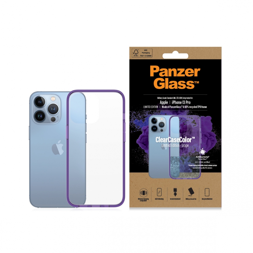 PanzerGlass ® ClearCaseColor™ Apple iPhone 13 Pro - Grape – 3