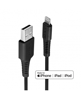 Lindy 31322 кабель с разъемами Lightning 3 m Черный