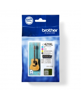 Brother LC421XLVAL tintes kārtridžs 1 pcs Oriģināls Melns, Tirkīzzils, Fuksīns, Dzeltens