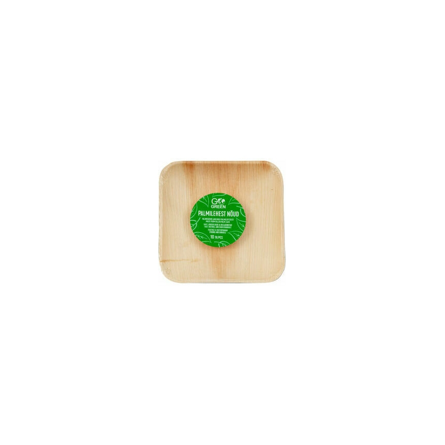 Palm leaf plates Go Green 15x15cm 10 pieces | 0,22kg