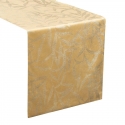 Eurofirany BLINK / 15 Velvet table runner with a delicate light golden branch motif, 35X180 cm, color: gold