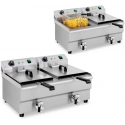 Royal Catering Electric power double fryer with tap 230 V 2 x 3200W 2 x 13 L Royal Catering Electric power double fryer with tap 230 V 2 x 3200W 2 x 13 L