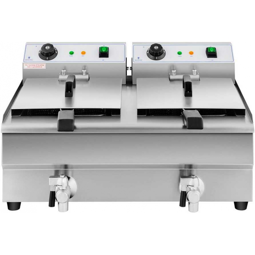 Royal Catering Electric power double fryer with tap 230 V 2 x 3200W 2 x 13 L – 5