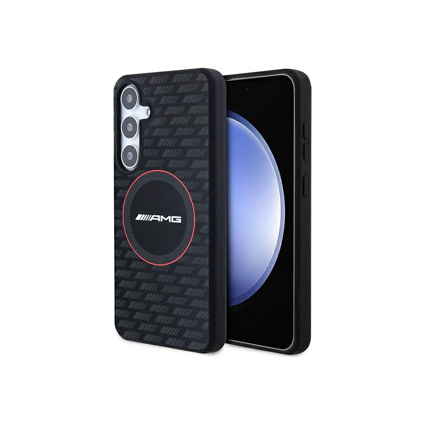 Dėklas Mercedes AMG AMHMS24M23SMRK S24+ S926 juoda/juodas hardcase Silicone Carbon Pattern MagSafe