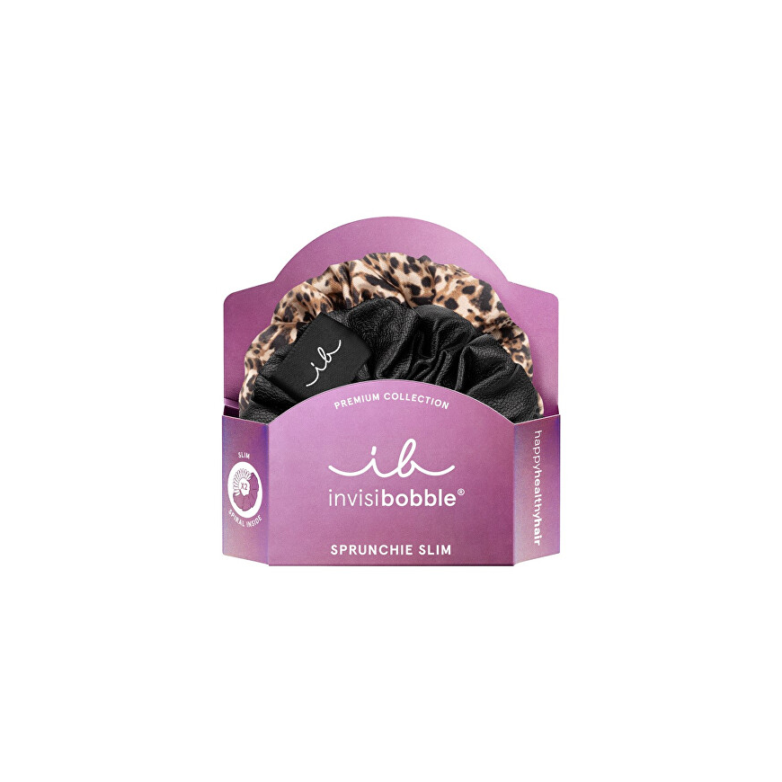 Invisibobble Sprunchie Slim Premium Leo is the New Juodas - Gumička do vlasů ( 2 ks )