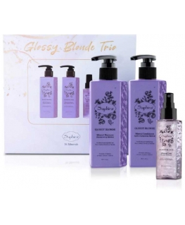Saphira Plaukų priežiūros priemonių rinkinys Glossy Skirtas šviesiems plaukams Trio, SAFGBTBOX
