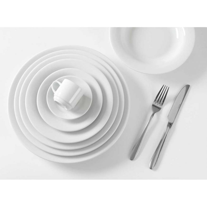 OPTIMA gilios sriubos lėkštė, baltas porcelianas, skersmuo 220mm rinkinyje 12vnt. - Hendi 770863 – 2