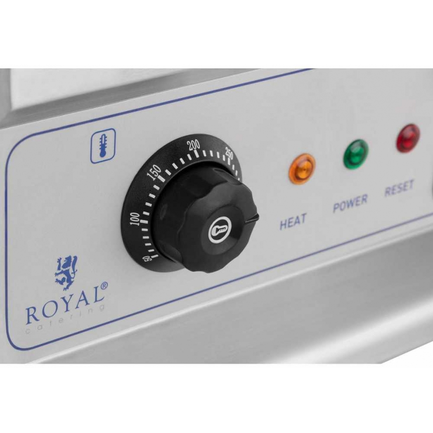 Royal Catering Grill double smooth, grooved with fat drawer 230 V 2x 3200 W – 5
