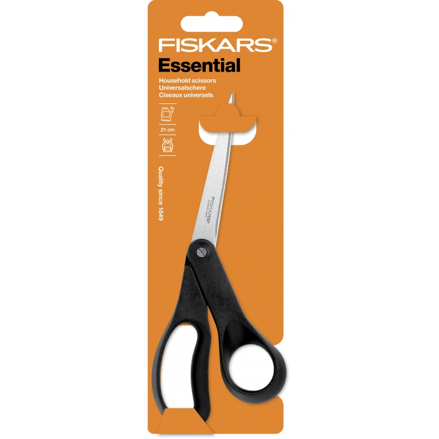 Fiskars 1023817 konttorisakset Universaali Suora leikkuu Musta, Ruostumaton teräs – 2