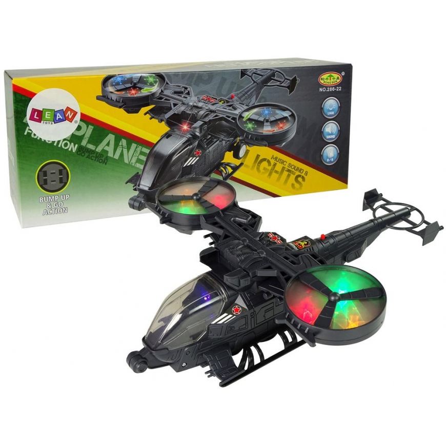 Lean Toys LeanToys High Wings Military Helicopter Light Sound Spins – 2