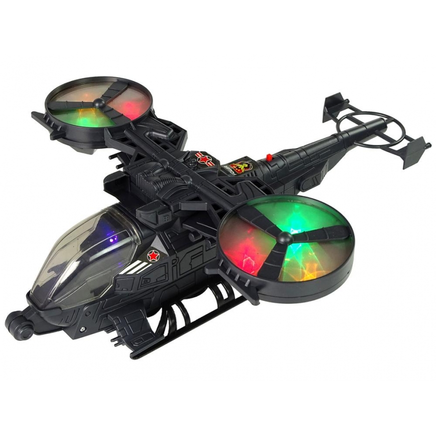 Lean Toys „LeanToys“ karinio sraigtasparnio „High Wings“ šviesos garsas sukasi – 3