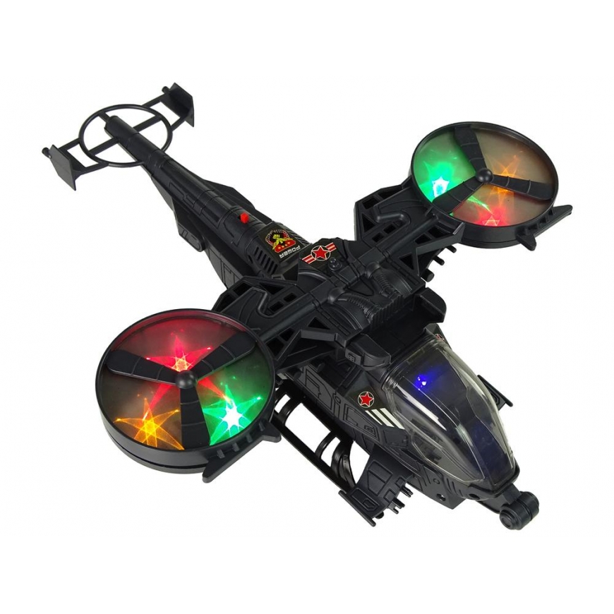 Lean Toys LeanToys High Wings Military Helicopter Light Sound Spins – 4