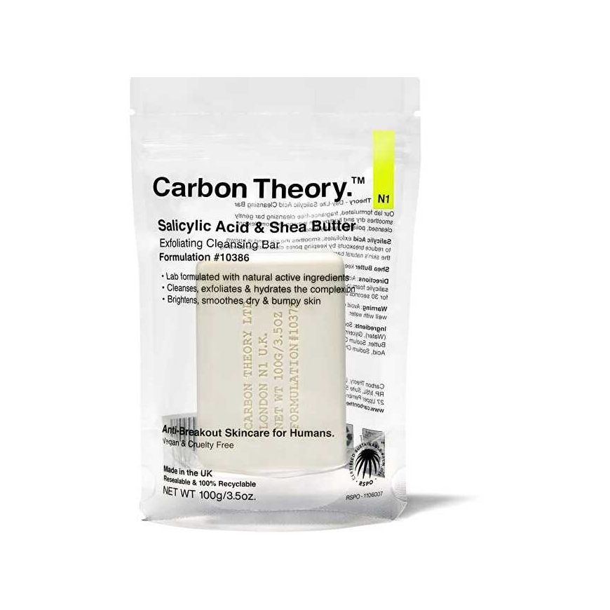Carbon Theory Salicylic Acid & Sviestmedžių aliejumi Exfoliating Cleansing Bar - Čisticí pleťové mýdlo