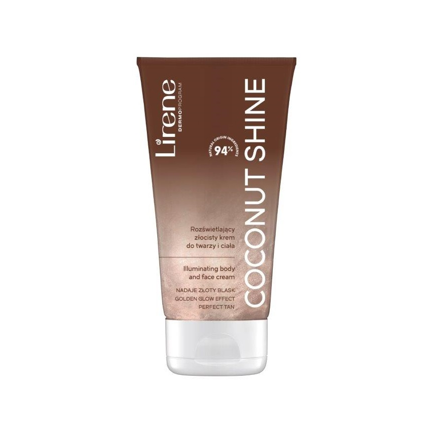 Lirene Perfect Tan šviečiantis auksinis veido ir kūno kremas Coconut Shine 150ml – 3