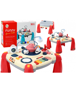 Lean Toys Interactive Educational Table Children's Panel Piano Space Raudona