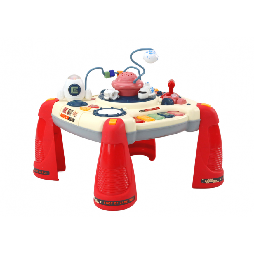 Lean Toys Interactive Educational Table Children's Panel Piano Space Red – 3