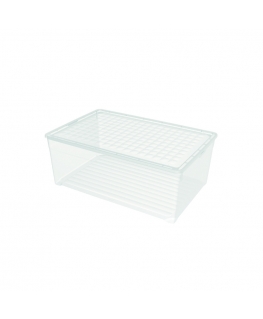 Box with lid Textile Box 45L 59,6x39,4x23cm transparent