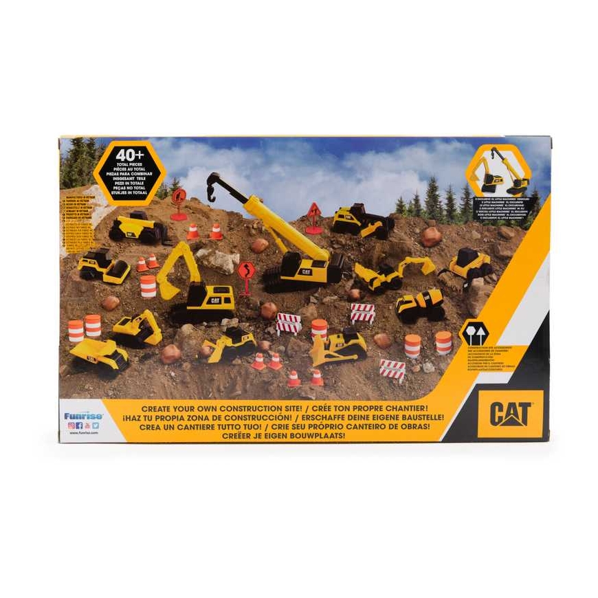 CAT construction vehicle set with accessories Little Machines Mega Set, 83337 – 2
