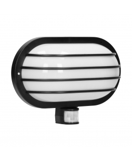 Wall lamp Orno LASO, garden lamp with 180° motion sensor, 1x60W, E27, IP44, plastic, black