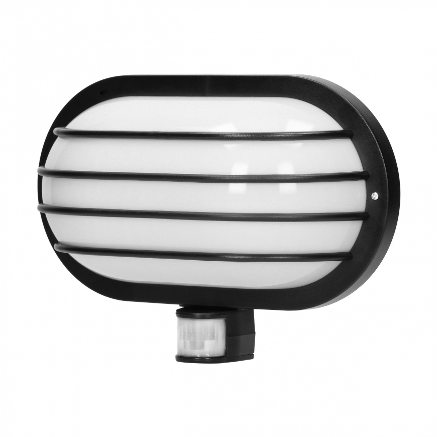 Sieninis šviestuvas Orno LASO, sodo šviestuvas su 180° judesio jutikliu, 1x60W, E27, IP44, plastikinis, juodas – 3