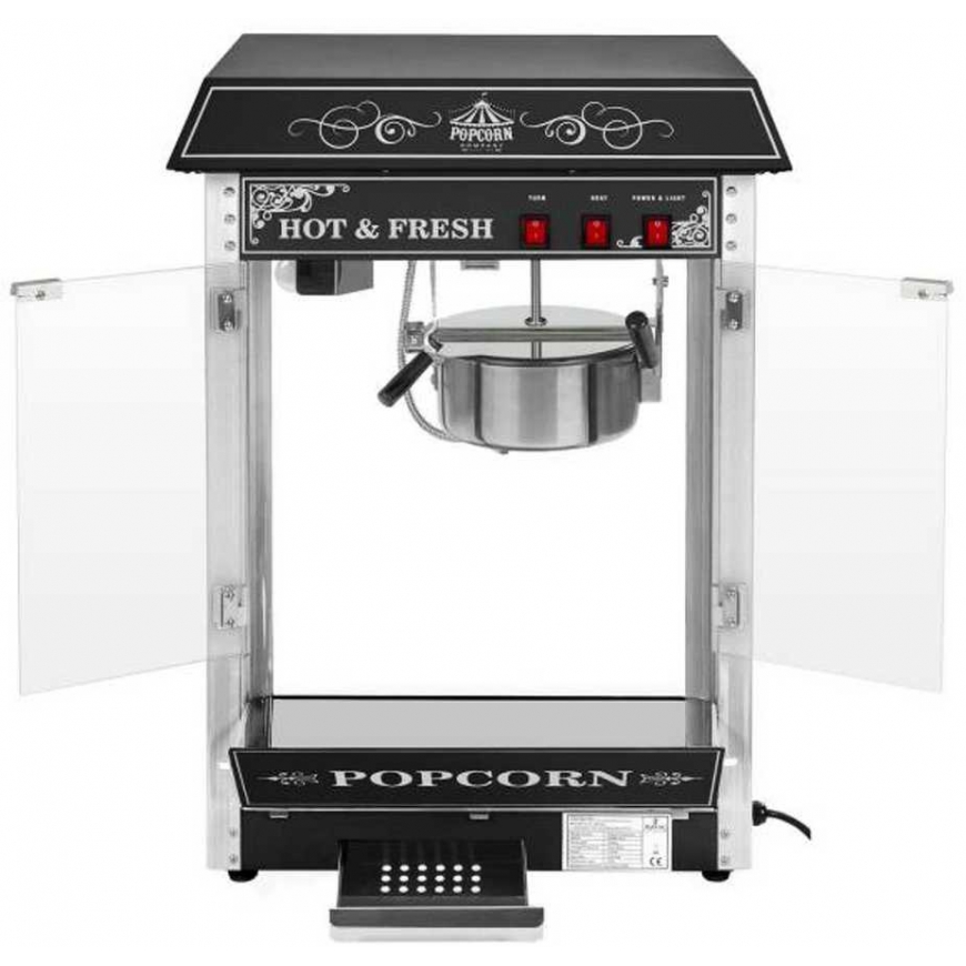 Royal Catering Professional, efficient adjustable popcorn machine 230V 1.6kW, black